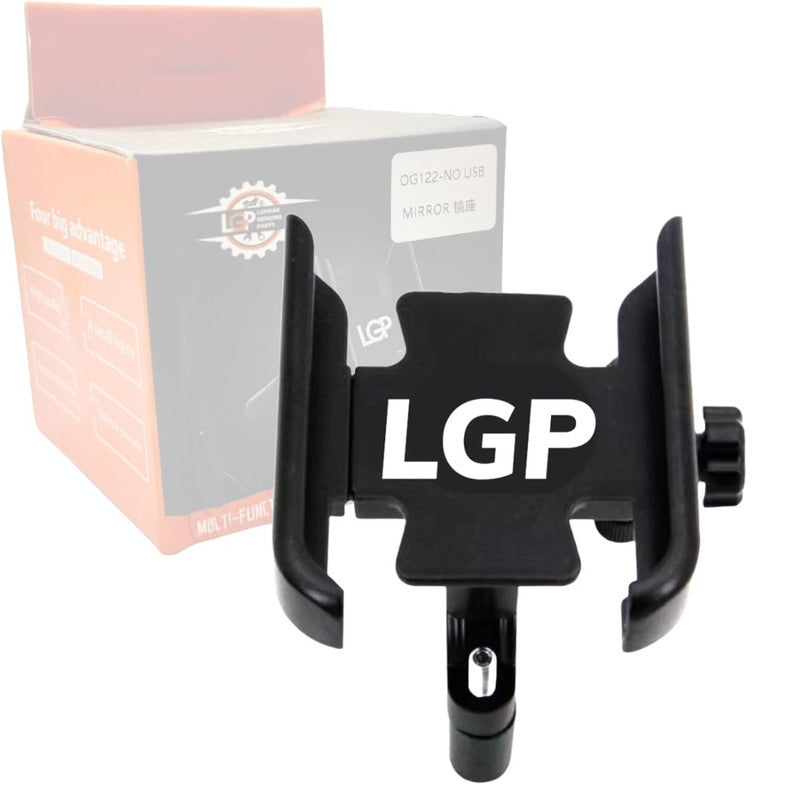 LGP LUNKAR GENUINE PARTS Metal CNC Mobile Phone Holder Handlebar Mount Stand 360 Degree Rotational for All Smartphones