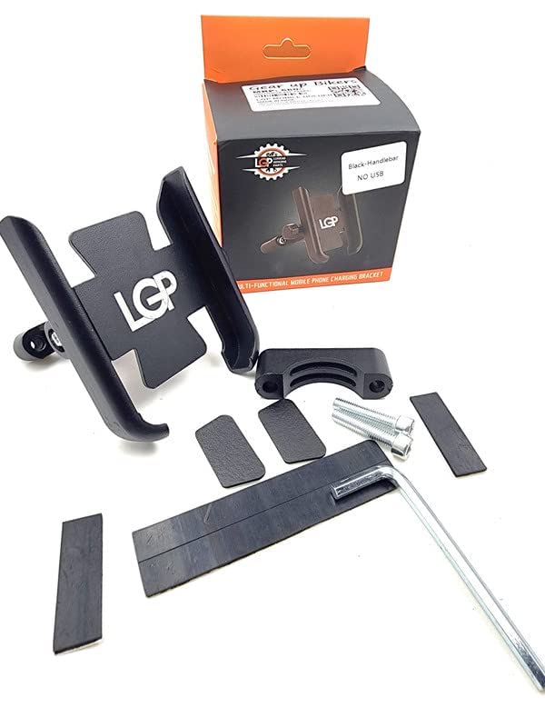 LGP LUNKAR GENUINE PARTS LGP 4 Jaw-Grip Waterproof Bike/Motorcycle/Scooter Mobile Phone Holder Mount Ideal for Maps and GPS Navigation (Black)
