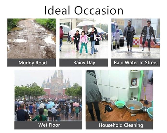 GUB Reusable PVC Waterproof Shoe Covers,Shoe Protectors with Waterproof Zipper and Drawstring Design,Not-Slip Rain Shoe Covers for Women and Men