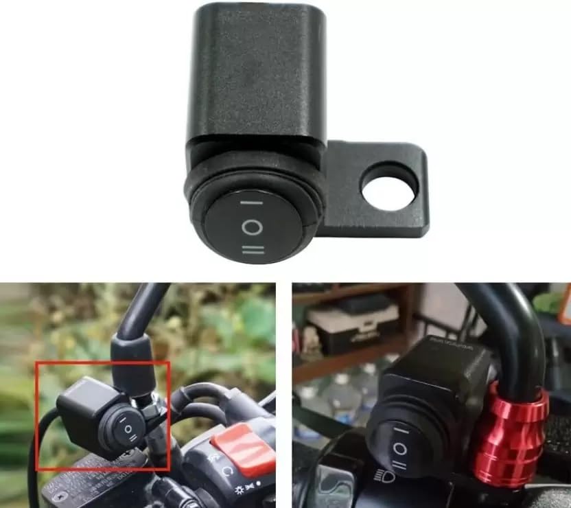 Single 2-Way Switch Mirror Fitting Clip-on Handle Bar (Black)