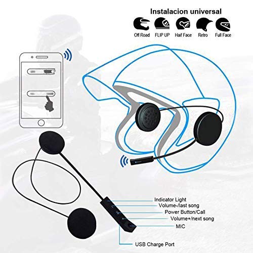 Motorcycle Helmet Bluetooth Headset Outdoor Headset Hands-Free Speaker Bluetooth 5.0 EDR Wireless Headset Automatic answer Motorcycle Headset High Sound Quality Headphone