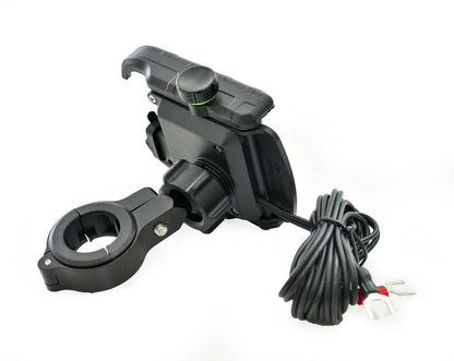 LGP LUNKAR GENUINE PARTS Mb1 Jaw-Grip Waterproof Bike/Motorcycle/Scooter Mobile Phone Holder Mount With Fast Usb 3.0 Charger, Ideal For Maps And Gps Navigation (Black)