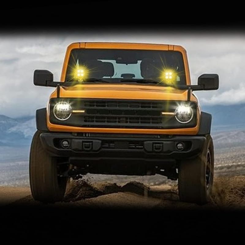 LED 60 Watt Fog Light 4x4 Projector Yellow, White High Beam Universal for Bikes and Cars