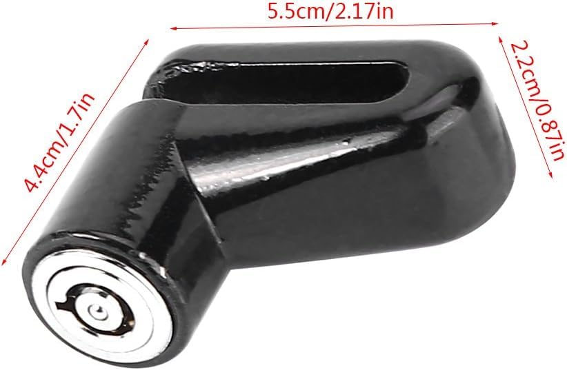 GUB Bike Disc Brake Lock, Motorcycle Anti Theft Wheel Padlock Electric Scooter Security Lock Accessory Heavy Duty Waterproof for Mountain Road Motorbike Cycling Rotor with Plastic Frame 2 Keys, Black