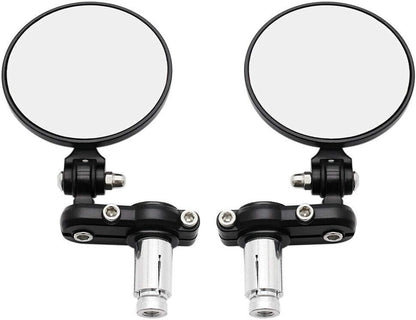 Universal Bike ROUND Folding Mirror Glass Bar End Rear View Mirrors Motorcycle Handlebar Side View Mirrors for - All Bike & Motorcycle