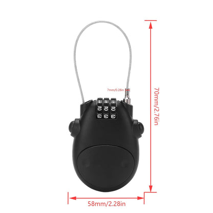 GUB Portable Helmet Lock/Wheel Lock Wire Rope Anti-Theft Lock 3 Digit for Suitcase Helmet Luggage Toolbox