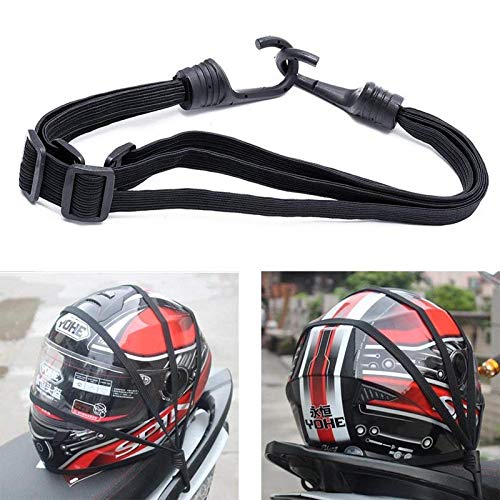 Helmet Luggage Retractable Elastic Rope Strap, Bungee Cord Universal for All Edition Bikes, Black