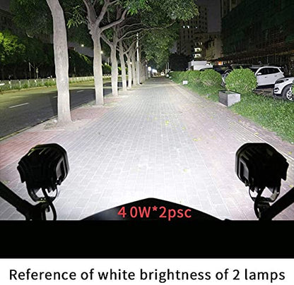HJG 4 LED 60 Watt Fog Light Super Bright Spot Flood Beam Dual Mode Spread Spot Lamp For Motorcycle Cars Bikes & SUV, (2PCS), White