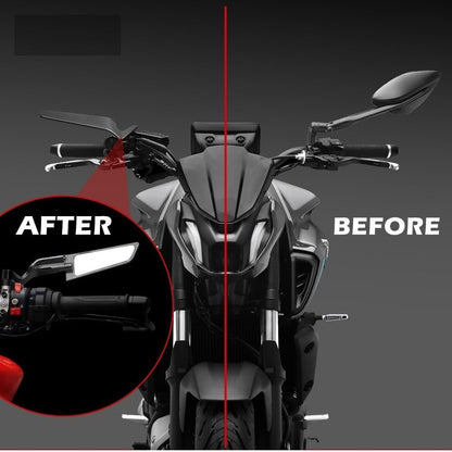 Racing Motorcycle Rear View Mirrors Adjustable Rotating Stealth Mirrors Wind Wing Side Mirror for Z400 Z650 Z900 1290 Super Duke R Evo ABS 390 Duke Street Bike (Black, Large)