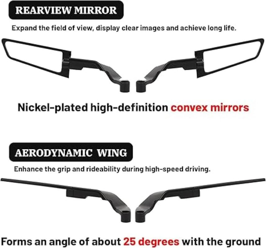 Motorcycle Mirrors Adjustable Rotating Rear View Mirror Stealth Wind Wing Side Mirror for DUKE-200 DUKE-250 DUKE-390 MT-15 Z400 Z600 MT-09 All Street Bikes.