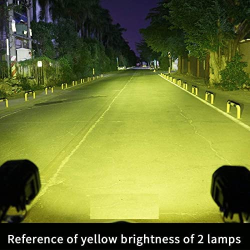 GEAR UP HJG 4 LED Square Fog Lamp Yellow Cover With Acyrlic Yellow Lens (Set of 2)