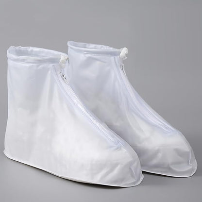 GUB Reusable PVC Waterproof Shoe Covers,Shoe Protectors with Waterproof Zipper and Drawstring Design,Not-Slip Rain Shoe Covers for Women and Men