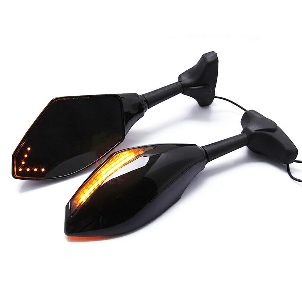 OM38 Universal Motorcycle Twin LED Indicator Rear View Mirrors for Full faired Motorcycles