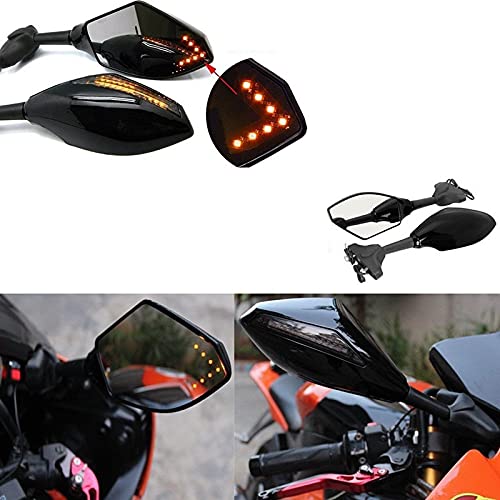 OM38 Universal Motorcycle Twin LED Indicator Rear View Mirrors for Full faired Motorcycles
