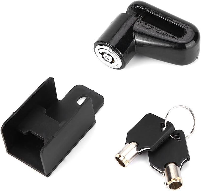 GUB Bike Disc Brake Lock, Motorcycle Anti Theft Wheel Padlock Electric Scooter Security Lock Accessory Heavy Duty Waterproof for Mountain Road Motorbike Cycling Rotor with Plastic Frame 2 Keys, Black