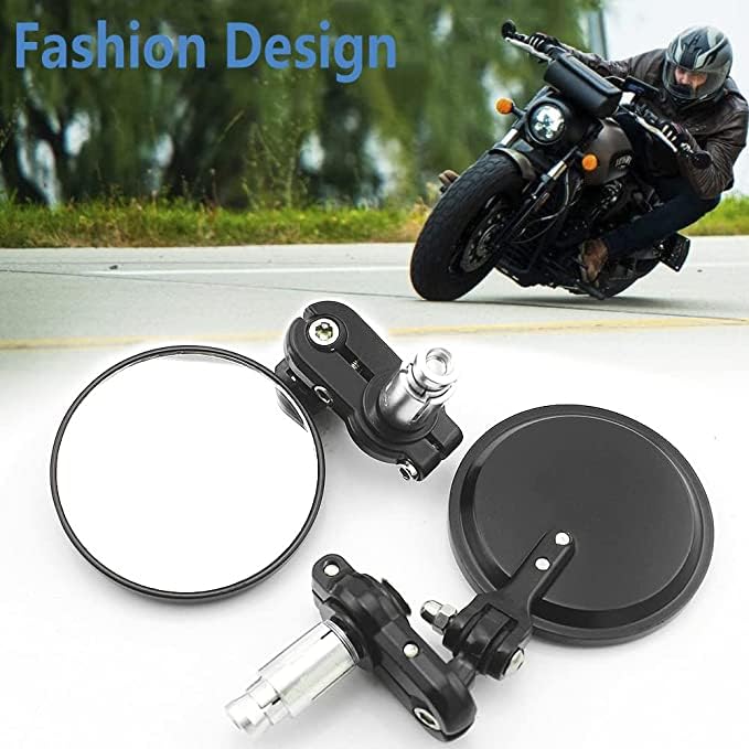 Universal Bike ROUND Folding Mirror Glass Bar End Rear View Mirrors Motorcycle Handlebar Side View Mirrors for - All Bike