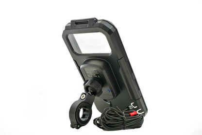 LGP LUNKAR GENUINE PARTS Mb11H Handlebar Mount Fully Waterproof Bike/Motorcycle/Scooter Mobile Phone Holder Mount With 15W Wireless&Usb-C Input/Output Charger,Ideal For Maps&Gps Navigation,Black