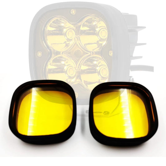 GEAR UP HJG 4 LED Square Fog Lamp Yellow Cover With Acyrlic Yellow Lens (Set of 2)