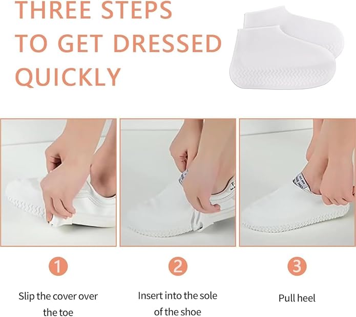 GUB Waterproof Silicone Shoe Covers, Reusable Rain Shoe Covers Non-Slip Bowling Rain Outdoor Shoe Covers Men Women