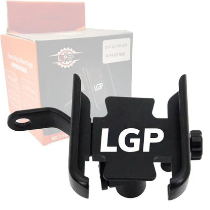 GUB Metal CNC Motorcycle Mobile Phone Holder with Mirror Mount Stand 360 Degree Rotational for All Smartphones