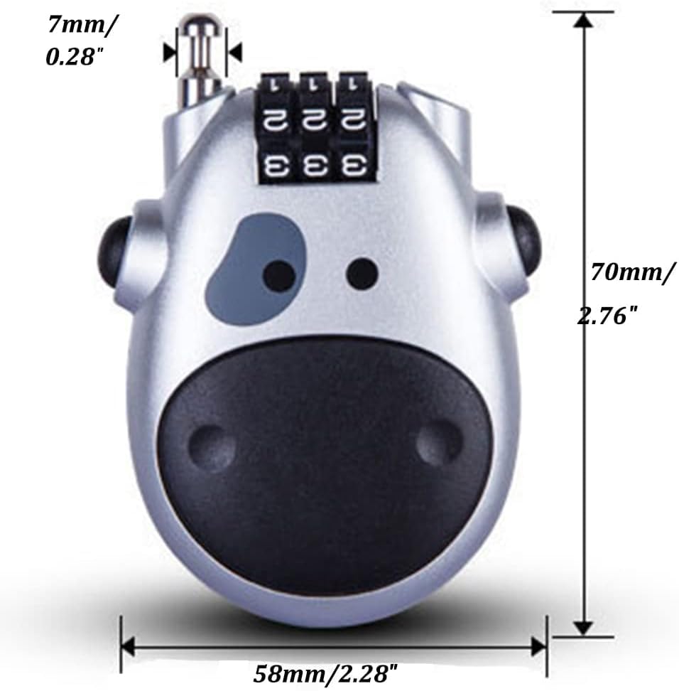 GUB Portable Helmet Lock/Wheel Lock Wire Rope Anti-Theft Lock 3 Digit for Suitcase Helmet Luggage Toolbox