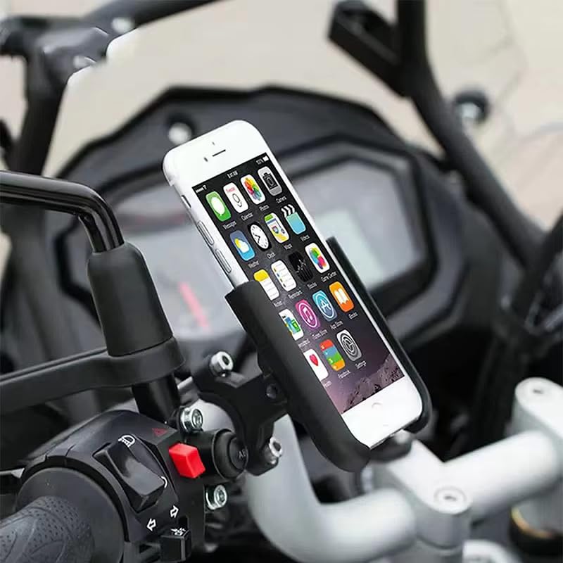 LGP LUNKAR GENUINE PARTS Metal CNC Mobile Phone Holder Handlebar Mount Stand 360 Degree Rotational for All Smartphones