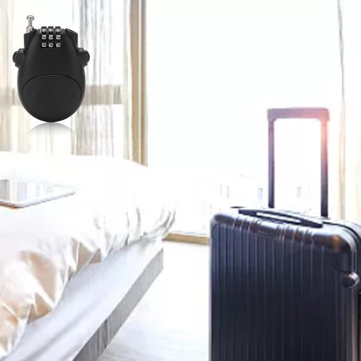 GUB Portable Helmet Lock/Wheel Lock Wire Rope Anti-Theft Lock 3 Digit for Suitcase Helmet Luggage Toolbox