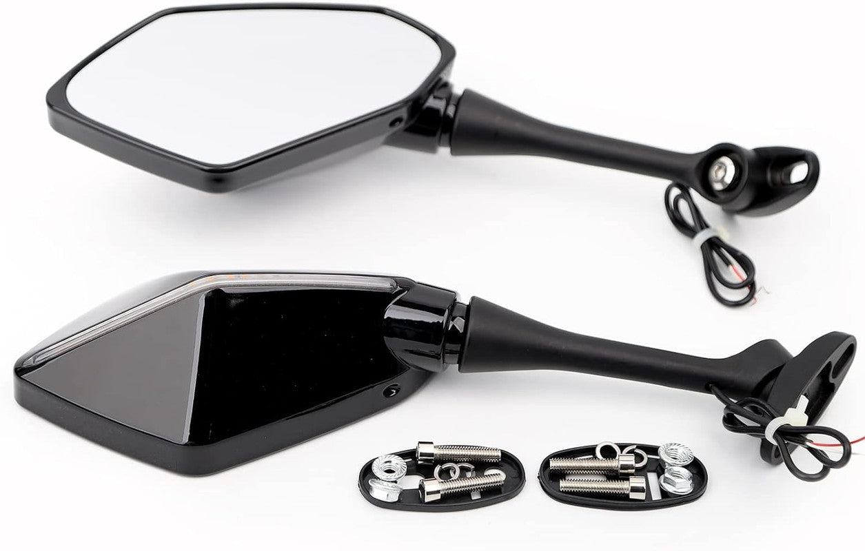LED Running Light Motorcycle Rearview Mirrors with Front arrow LED Fit for R15 V3/V4, CBR, Zixxer And All Faired Bikes