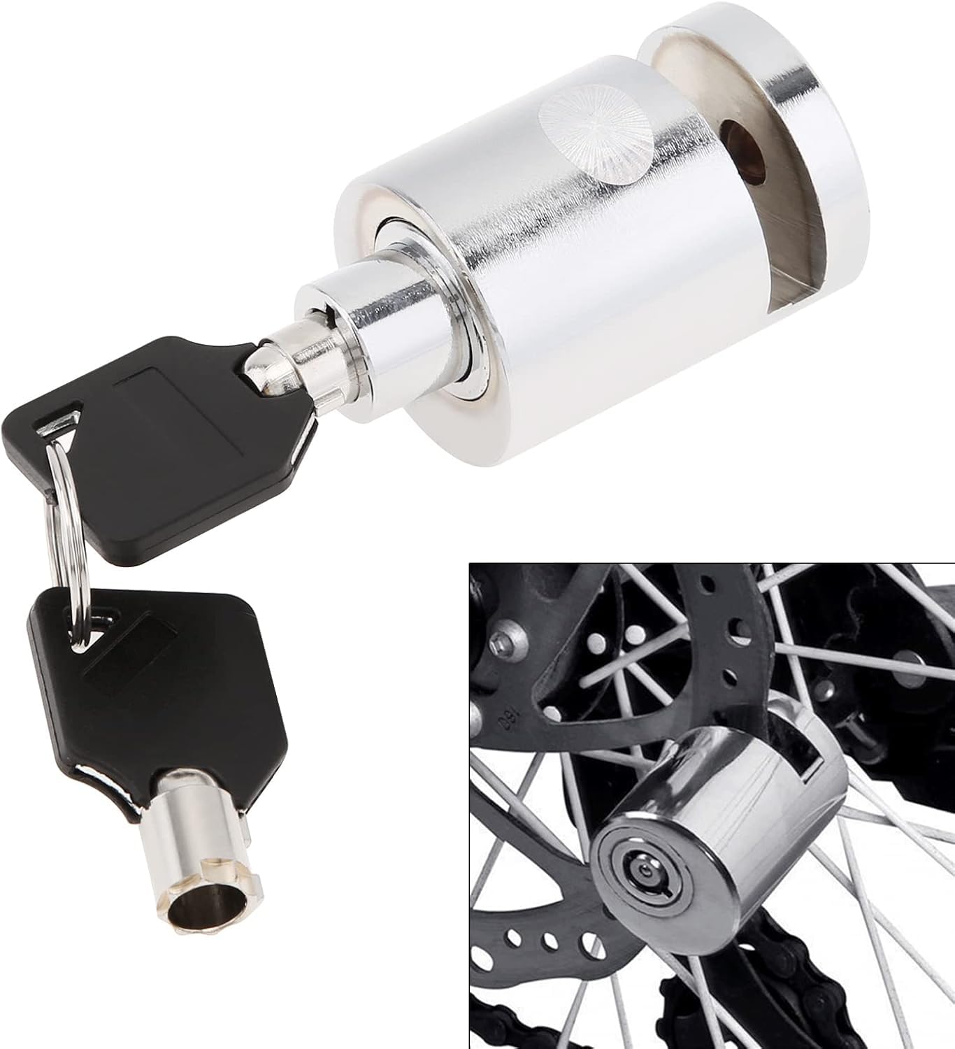 Disc Brake Lock Round, Bicycle Safety Anti-Theft Locks, Electromobile Wheel Disk Lock, for Motorcycle, Road Cycle, Mountain Bike (Lock)