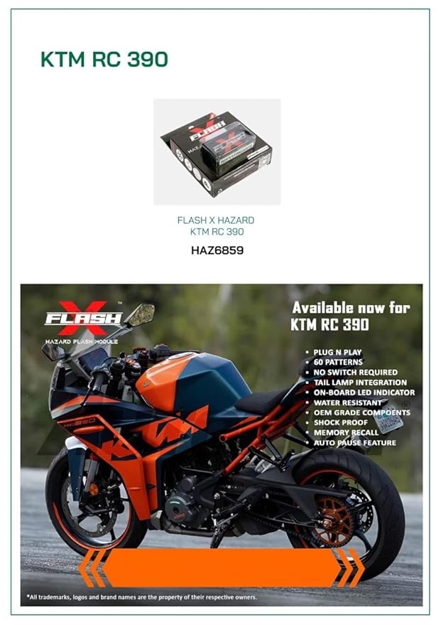 GUB Flash X Hazard Module, Blinker/Flasher 60 Pattern for KTM RC 390 Plug N Play