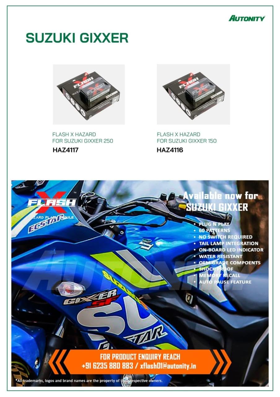 GUB  Flash X Hazard Flash Module, Blinker/Flasher for Suzuki Gixxer 150, 250