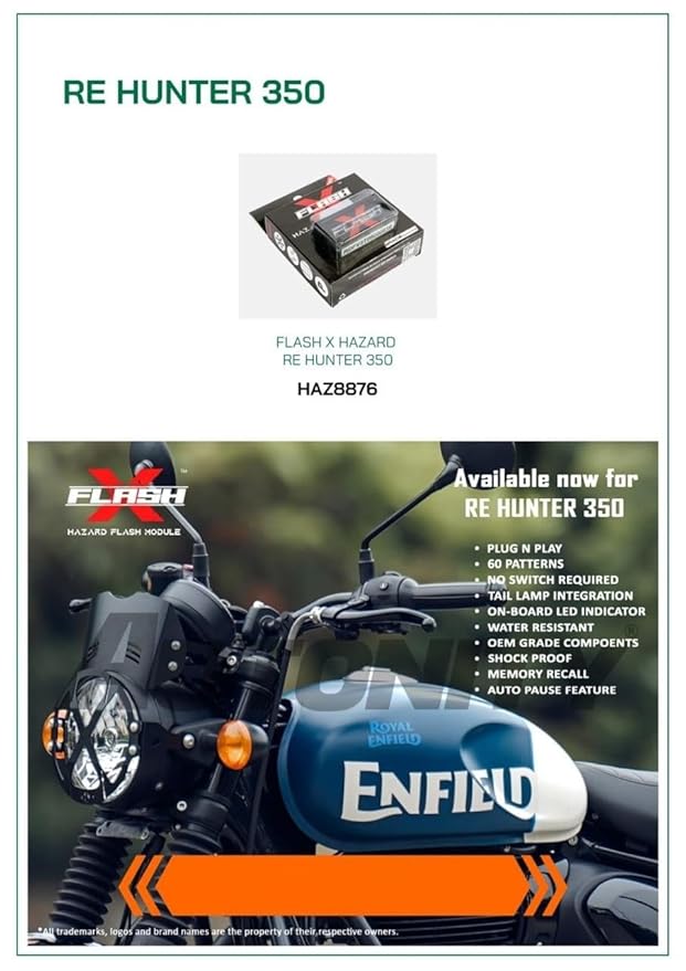 GUB Flash X Hazard Flasher Compatible for RE Hunter 350 cc Plug N Play