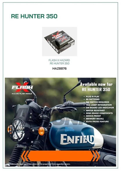 GUB Flash X Hazard Flasher Compatible for RE Hunter 350 cc Plug N Play