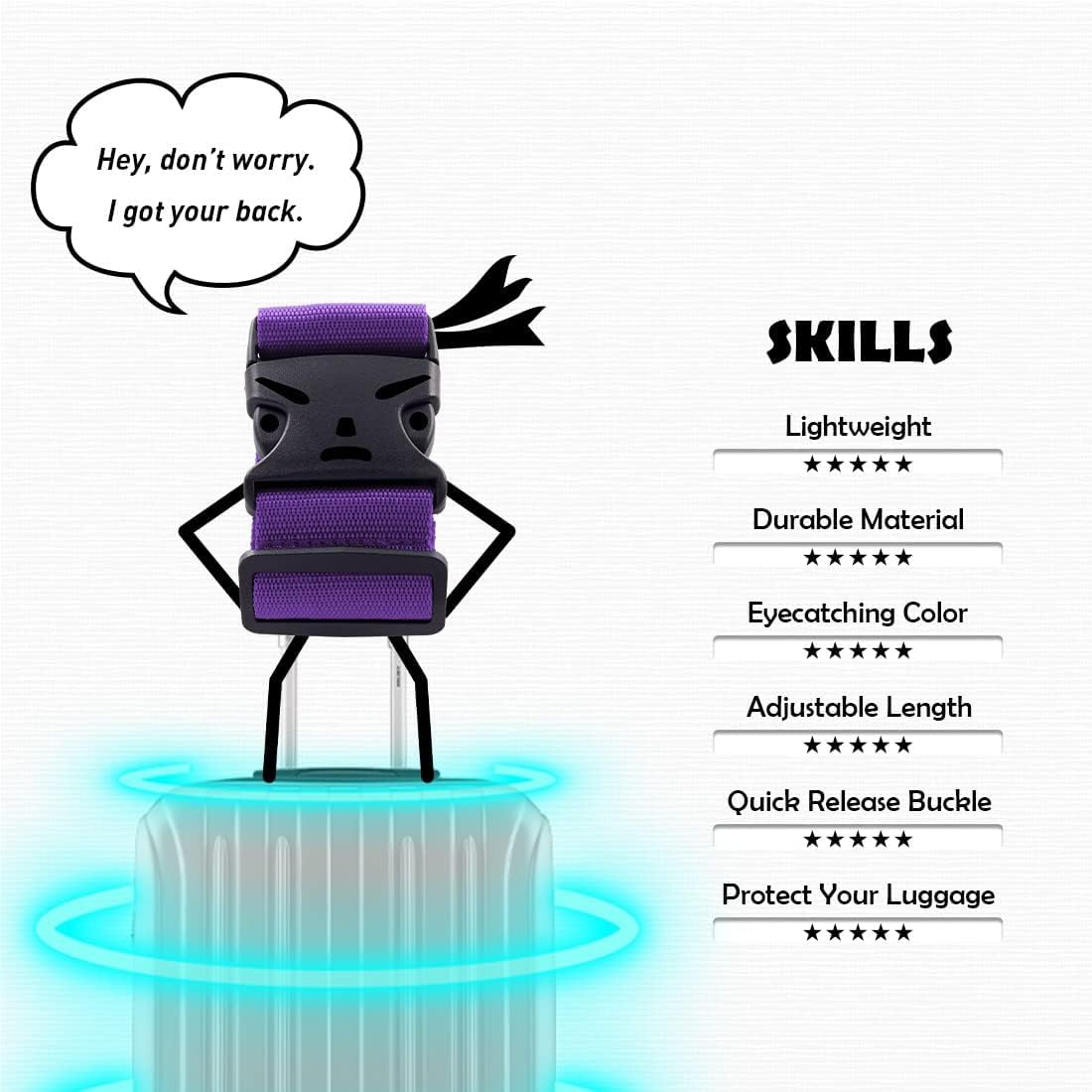 Adjustable Luggage Straps Suitcase Belts Travel Bag Accessories, 2 Meter