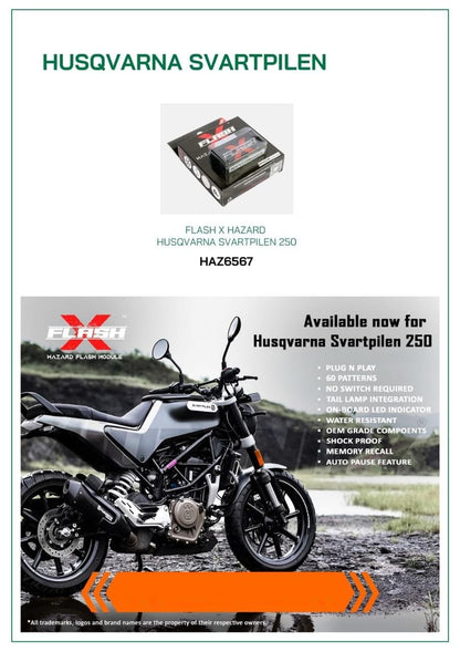 GUB FlashX Hazard Flash Module, Blinker/Flasher for Husqvarna Svartpilen 250