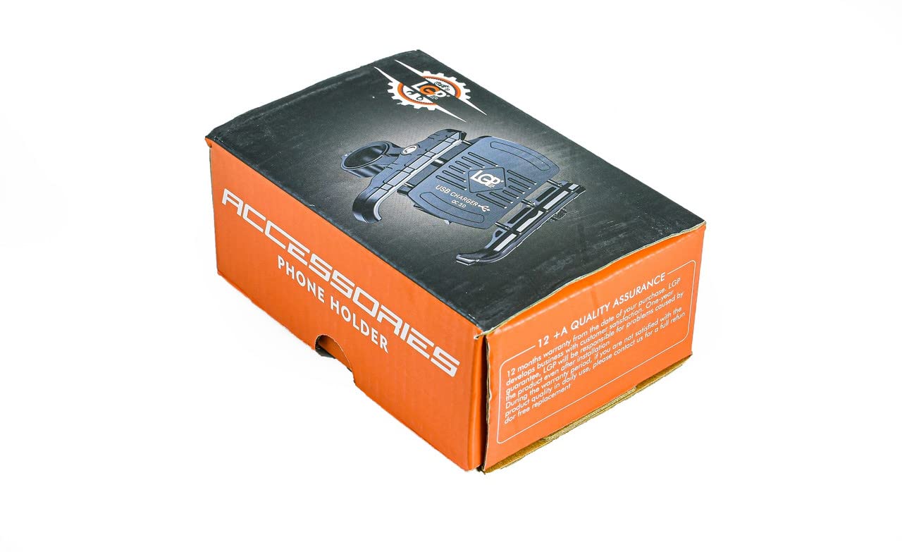 LGP LUNKAR GENUINE PARTS Mb1 Jaw-Grip Waterproof Bike/Motorcycle/Scooter Mobile Phone Holder Mount With Fast Usb 3.0 Charger, Ideal For Maps And Gps Navigation (Black)