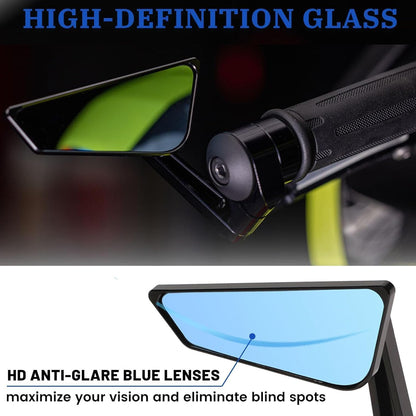 Motorcycle Bar End Mirrors 7/8" 22mm Handlebar Mirror CNC Aluminum for YZF R1 R6 390 790 Duke Ninja 650 Z900 Z650 1290 Super Duke R V4 1100 Cut Edge Rear View Mirror, BLACK