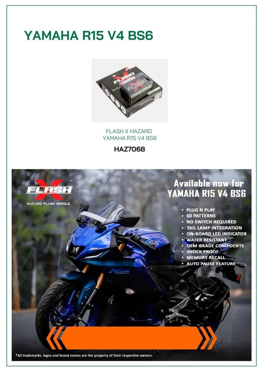 GUB FlashX Hazard Flash Module 60 Pattern, Blinker/Flasher for Yamaha R15 V4, BS6