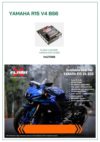 GUB FlashX Hazard Flash Module 60 Pattern, Blinker/Flasher for Yamaha R15 V4, BS6