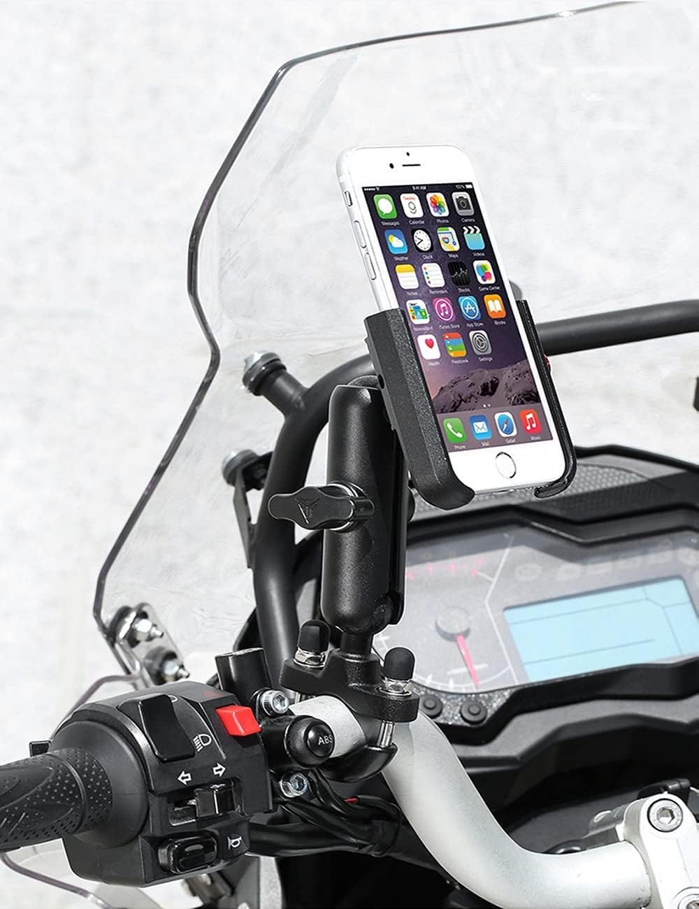 LGP LUNKAR GENUINE PARTS LGP 1310 Jaw-Grip Waterproof Handlebar Mount Stand 360° Rotational with Dual Ball Adjustment Mechanism Mobile Phone Holder Mount Ideal for Maps and GPS Navigation (Black)