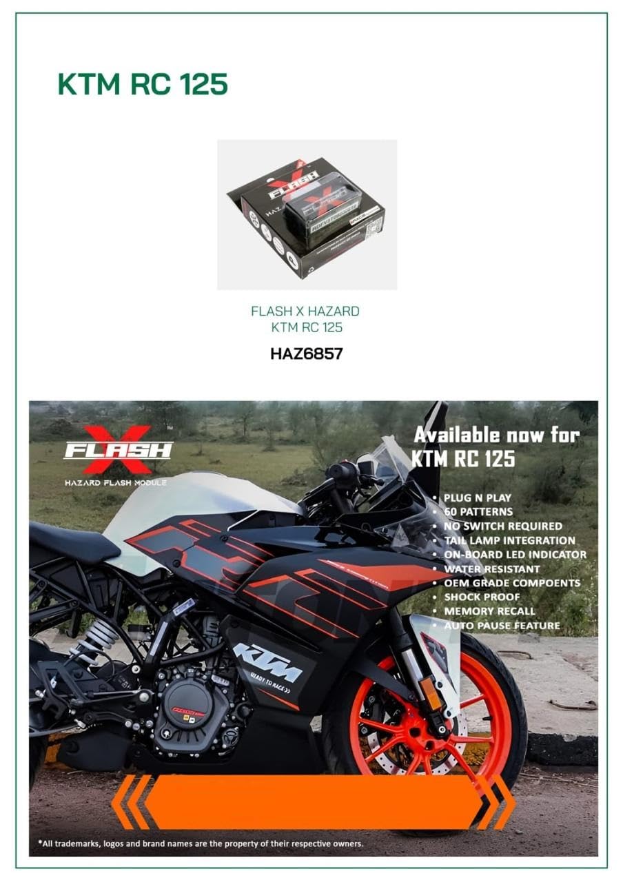 GUB Plug & Play X-Flasher Indicator Flasher for KTM RC 125 - Indicator Blinker Hazard Flasher Module 60 Patterns