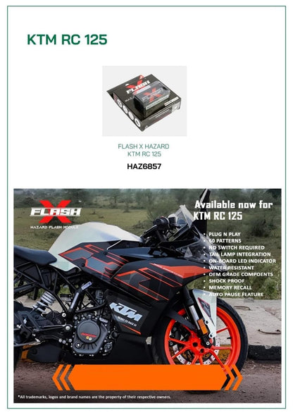 GUB Plug & Play X-Flasher Indicator Flasher for KTM RC 125 - Indicator Blinker Hazard Flasher Module 60 Patterns