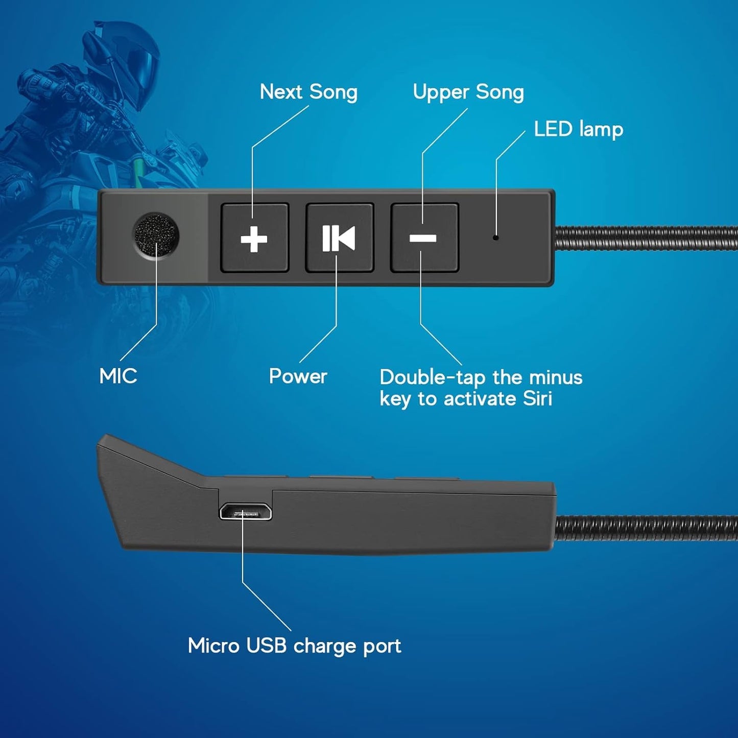Motorcycle Helmet Bluetooth Headset Outdoor Headset Hands-Free Speaker Bluetooth 5.0 EDR Wireless Headset Automatic answer Motorcycle Headset High Sound Quality Headphone