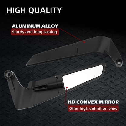 Racing Motorcycle Rear View Mirrors Adjustable Rotating Stealth Mirrors Wind Wing Side Mirror for Z400 Z650 Z900 1290 Super Duke R Evo ABS 390 Duke Street Bike (Black, Large)