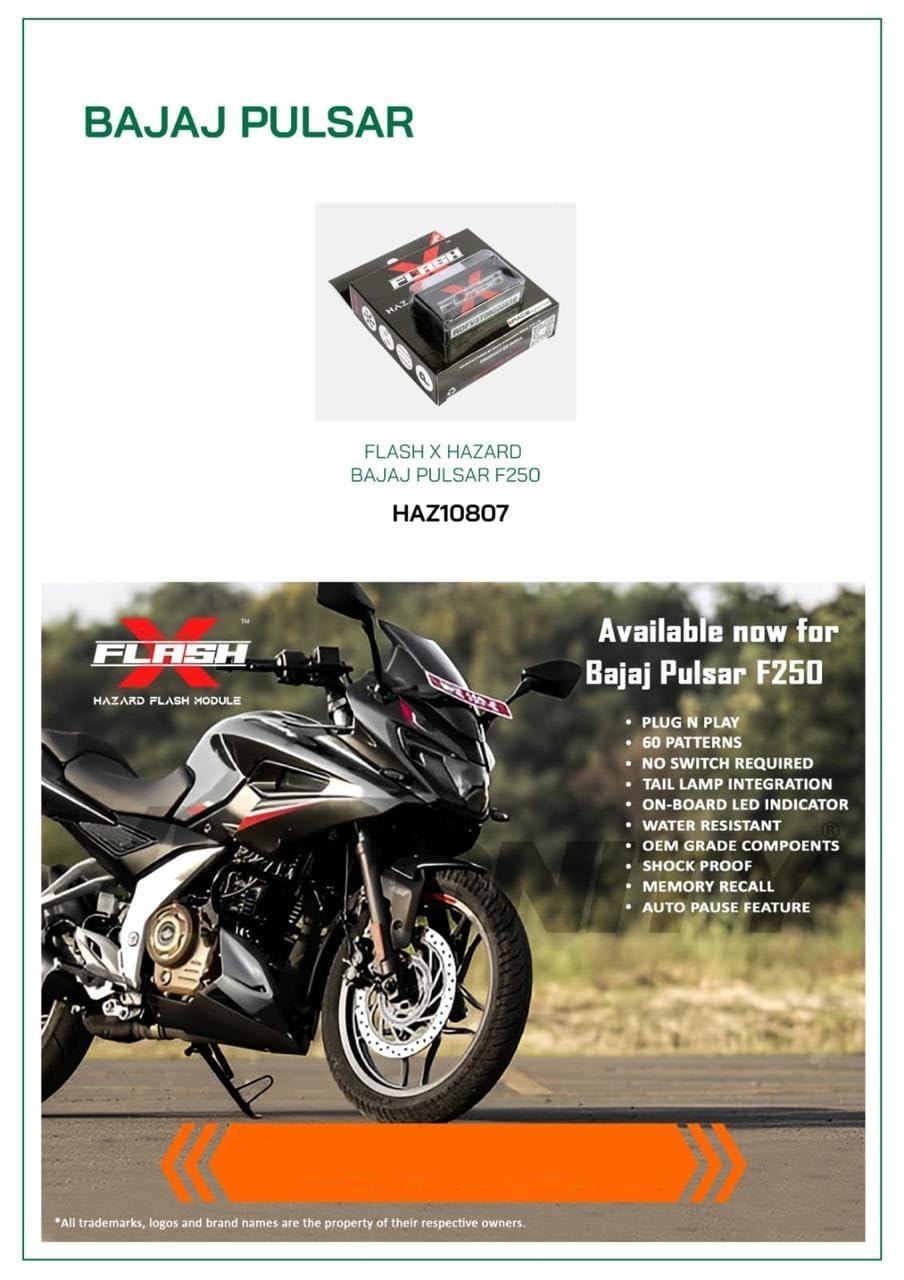 GUB Flash X Hazard Flasher Compatible for Bajaj Pulsar F250, Plug N Play