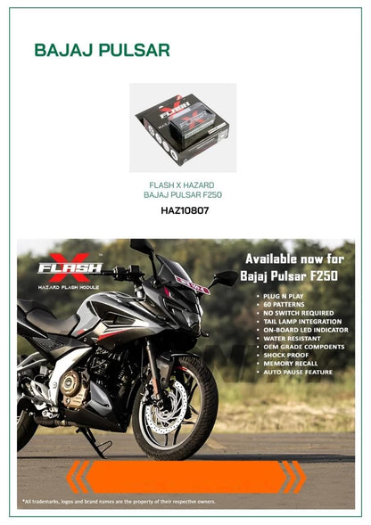 GUB Flash X Hazard Flasher Compatible for Bajaj Pulsar F250, Plug N Play