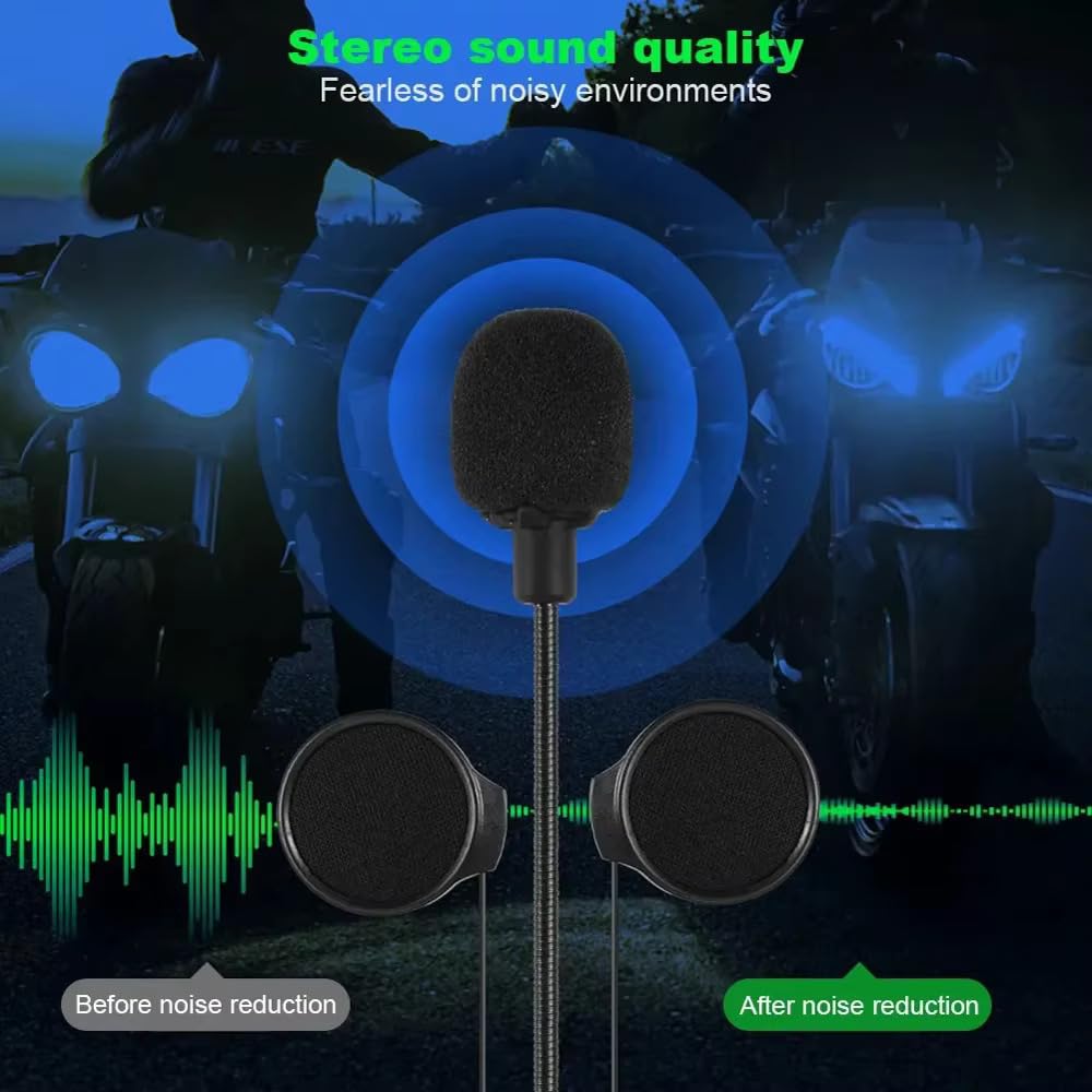 Motorcycle BT-35 Helmet Bluetooth, Bluetooth 5.0 EDR IP67 Waterproof 800mAh Wireless Motorcycle Headset Automatic Answer Motorcycle Headset (with RGB Ambient Lighting)