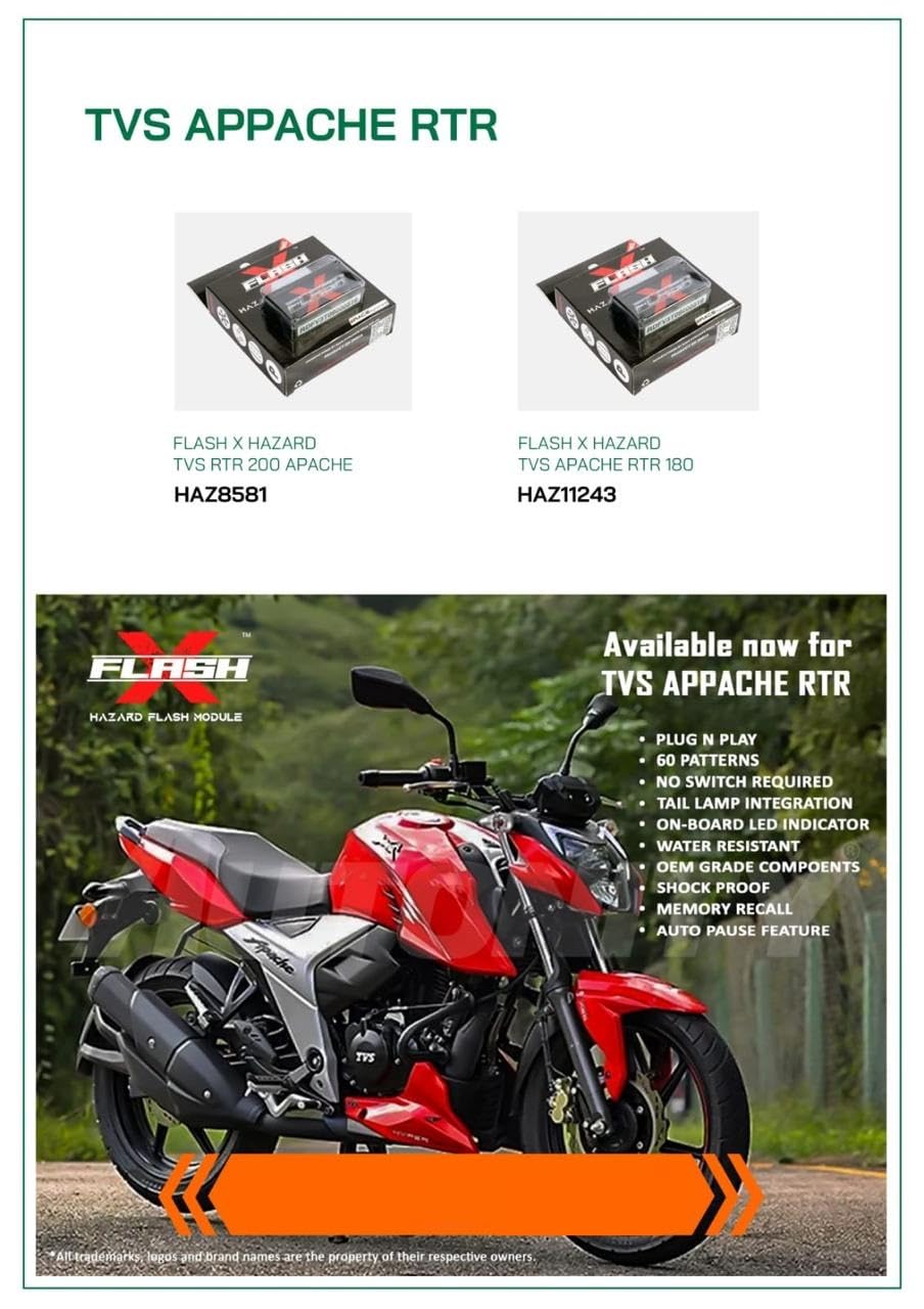 GUB Flash X Hazard Module, Blinker/Flasher Compatible For APPACHE RTR 180, 200 4V