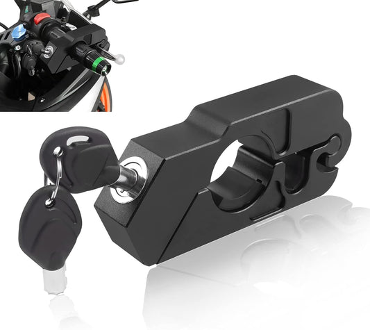 GUB Motorcycle Grip Lock Handlebar Throttle Security Lock Anti-Theft Scooters fit for ATV Motorcycles Dirt Street Bike, Black