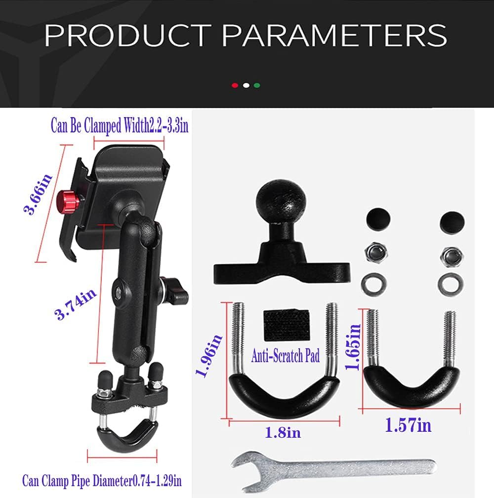 LGP LUNKAR GENUINE PARTS LGP 1310 Jaw-Grip Waterproof Handlebar Mount Stand 360° Rotational with Dual Ball Adjustment Mechanism Mobile Phone Holder Mount Ideal for Maps and GPS Navigation (Black)